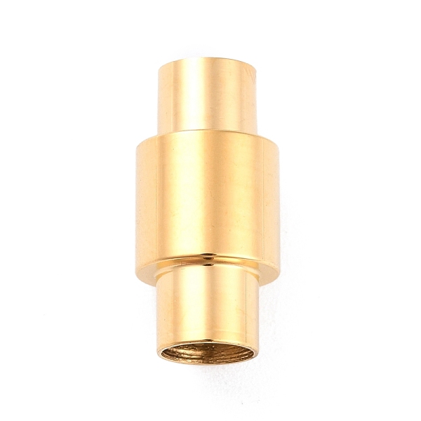 

PandaHall Ion Plating(IP) 304 Stainless Steel Magnetic Clasps with Glue-in Ends, Column, Golden, 20x10mm, Hole: 6mm 304 Stainless Steel...