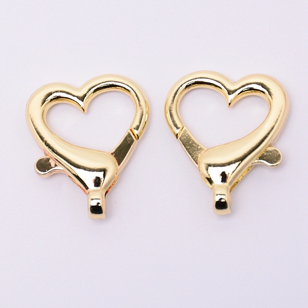 

PandaHall Alloy Lobster Claw Clasps, Heart, Cadmium Free & Lead Free, Golden, 26x21.5x5.5mm, Hole: 2.5mm Alloy Others