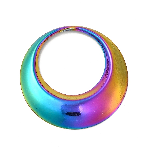

PandaHall Ion Plating(IP) 304 Stainless Steel Pendants, Round Ring, Rainbow Color, 41.5x4mm, Hole: 27mm 304 Stainless Steel Ring