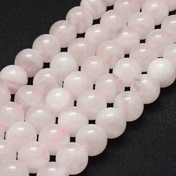 

PandaHall Natural Rose Quartz Beads Strands, Round, 8~8.5mm, Hole: 1mm, about 46pcs/strand, 15 inch(40cm) Rose Quartz Round