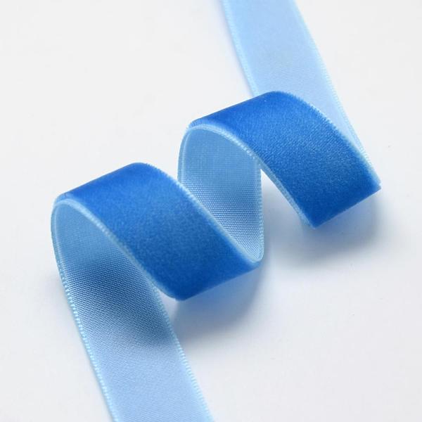 PandaHall 5/8 inch Single Face Velvet Ribbon, Dodger Blue, 5/8 inch(15.9mm), about 25yards/roll(22.86m/roll) Velvet None Blue