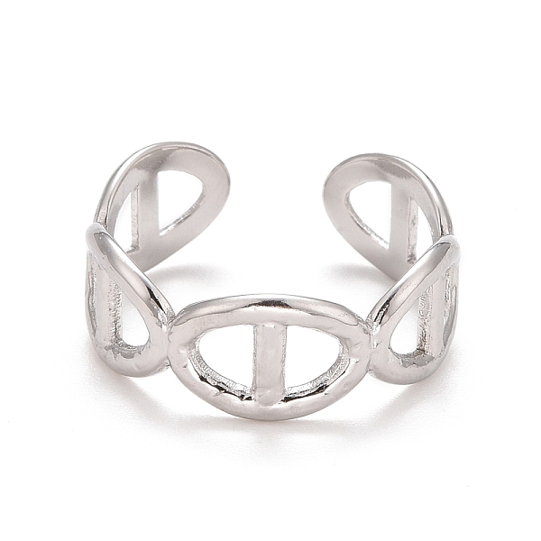 

PandaHall 304 Stainless Steel Hollow Open Cuff Ring for Women, Stainless Steel Color, US Size 8 1/4(18.3mm) 304 Stainless Steel