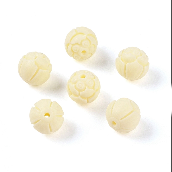 

PandaHall Synthetic Shell & Resin Beads, Round, Beige, 11x10.5mm, Hole: 1.5mm Other Sea Shell Round Yellow