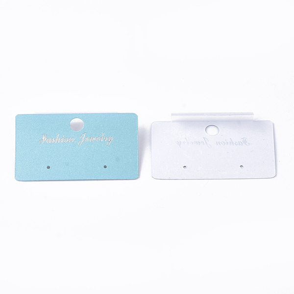 

PandaHall Plastic Display Cards, Used For Earrings, Rectangle, Sky Blue, 3.1x5.2x0.7~0.8cm, Hole: 6mm Plastic Rectangle Blue