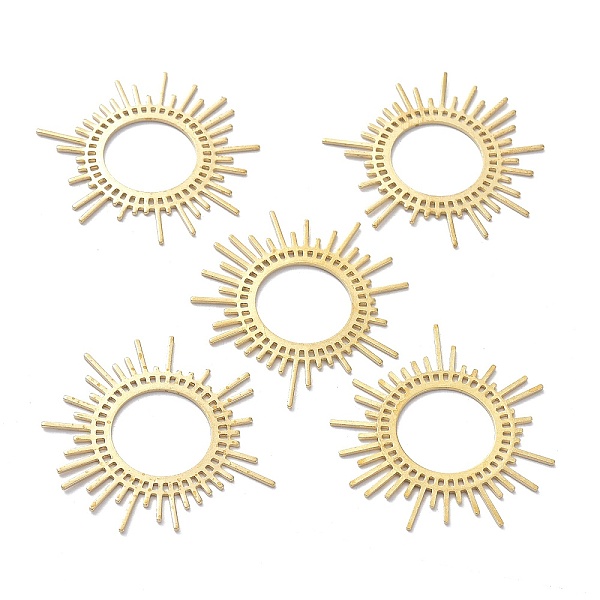 

PandaHall 10Pcs Brass Pendants, DIY Accessories, for Bracelets, Earrings, Necklaces, Sun, Raw(Unplated), 42x45x1mm, Hole: 19mm and 1.5x1mm...