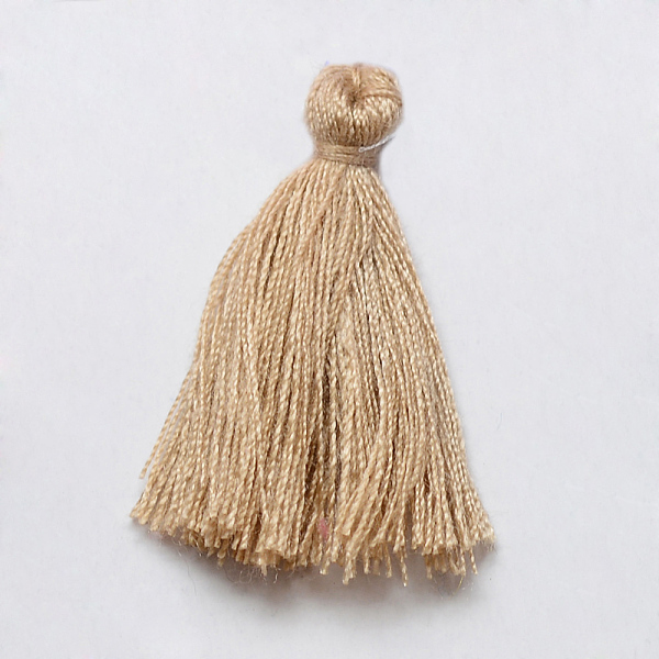 

PandaHall Handmade Cotton Tassel Decorations, Pendant Decorations, Wheat, 29~35mm Cotton Orange