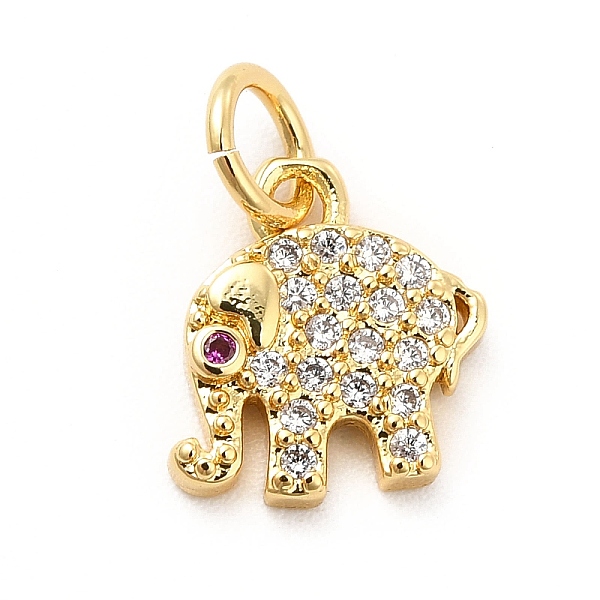 

PandaHall Rack Plating Brass Micro Pave Cubic Zirconia Charms, Elephant Charm, Long-Lasting Plated, with Jump Rings, Cadmium Free & Lead..., Clear