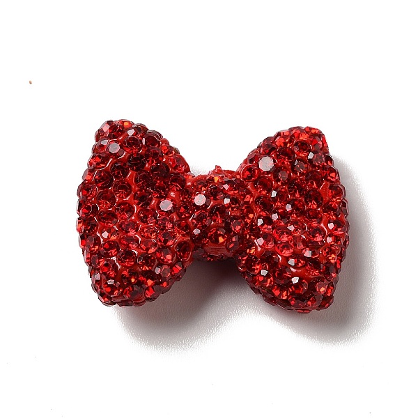 

PandaHall Polymer Clay Rhinestone Beads, Bowknot, Red, 21.5~22mmx30mmx9.5~10.5mm, Hole: 1.8mm Polymer Clay+Glass Rhinestone Bowknot Red