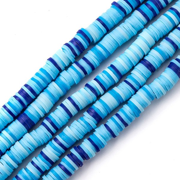 

PandaHall Handmade Polymer Clay Beads Strands, for DIY Jewelry Crafts Supplies, Heishi Beads, Disc/Flat Round, Dark Blue, 6x0.5~1mm, Hole...