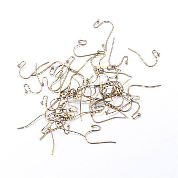 

PandaHall Iron Earring Hooks, Nickel Free, Antique Bronze, 19x13mm, 20 Gauge, Pin: 0.8mm Iron