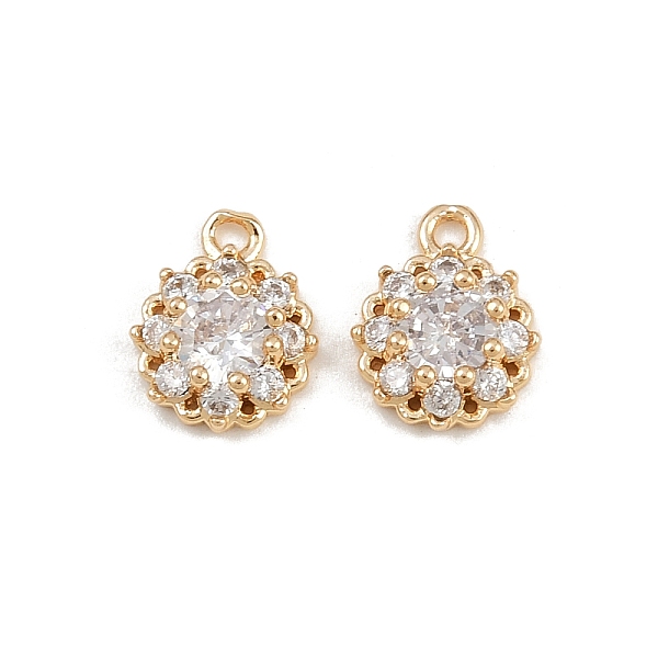 Brass Micro Pave Cubic Zirconia Pendants