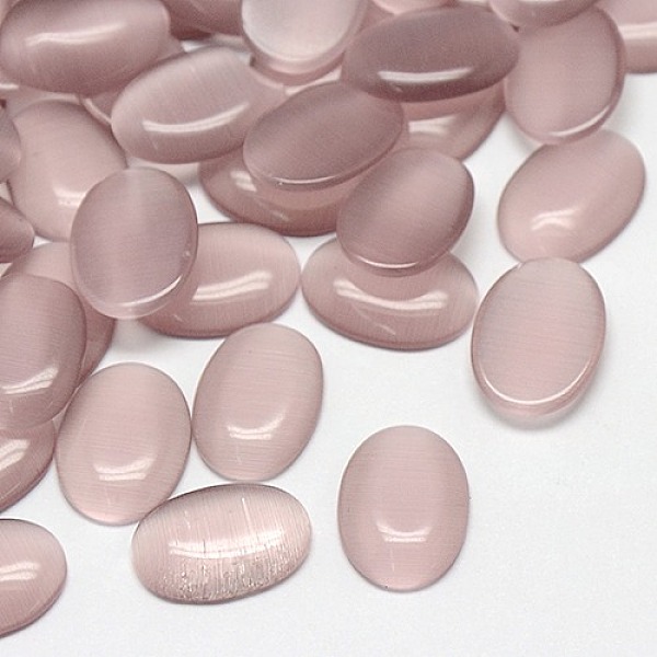 

PandaHall Cat Eye Cabochons, Oval, Thistle, 25x18x3.5mm Glass Oval Purple