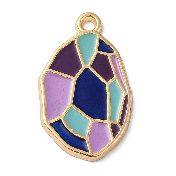 

PandaHall Zinc Alloy Enamel Pendants, Golden, Oval Charm, Purple, 29x17x2mm, Hole: 3mm Alloy+Enamel Oval Purple
