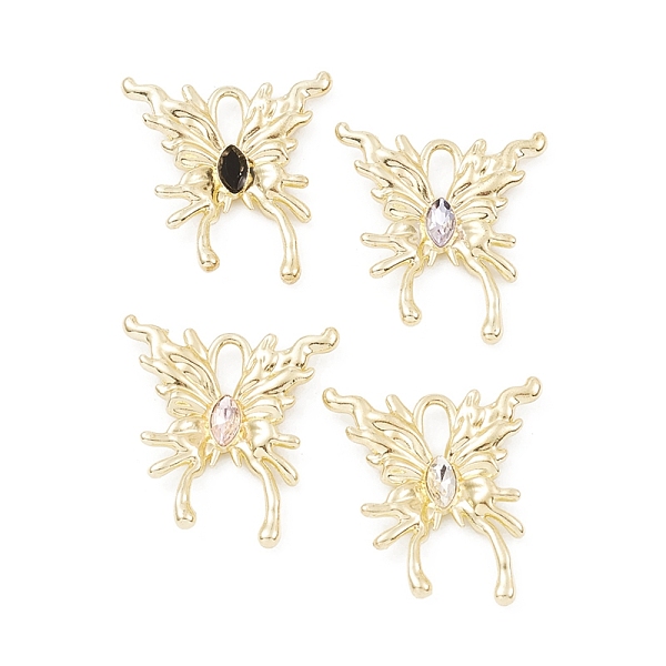 

PandaHall Alloy Pendant, with Glass, Butterfly Charm, Long-Lasting Plated, Light Gold, Lead Free & Cadmium Free, Mixed Color, 26.5x25x3.5mm..., Multicolor