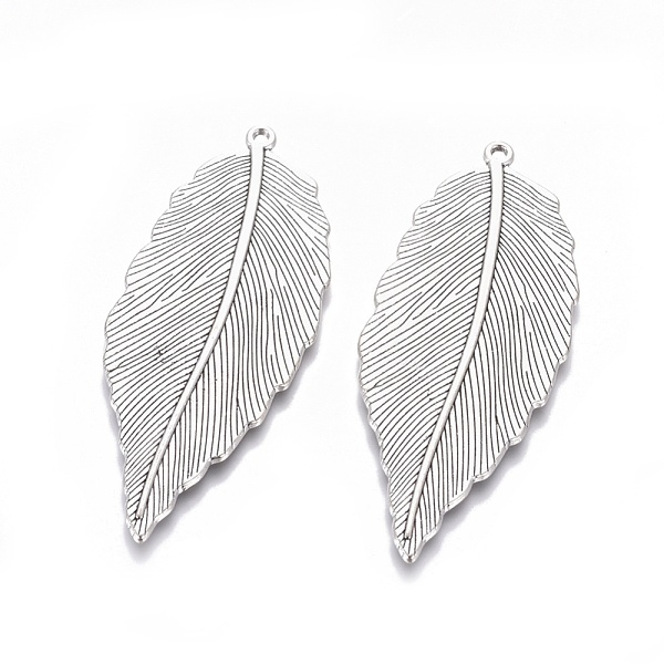 

PandaHall Tibetan Style Alloy Leaf Large Pendants, Cadmium Free & Lead Free, Antique Silver, 71x29x1mm Alloy Leaf
