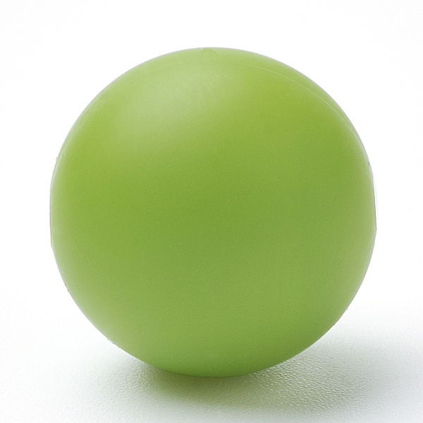 

PandaHall Food Grade Eco-Friendly Silicone Focal Beads, Round, Yellow Green, 18~20mm, Hole: 2mm Silicone Round Green