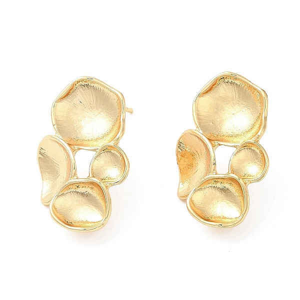 

PandaHall Brass Stud Earring Findigs, with Vertical Loops, Lotus Leaf, Real 18K Gold Plated, 23x15.5mm, Hole: 1mm Brass Leaf