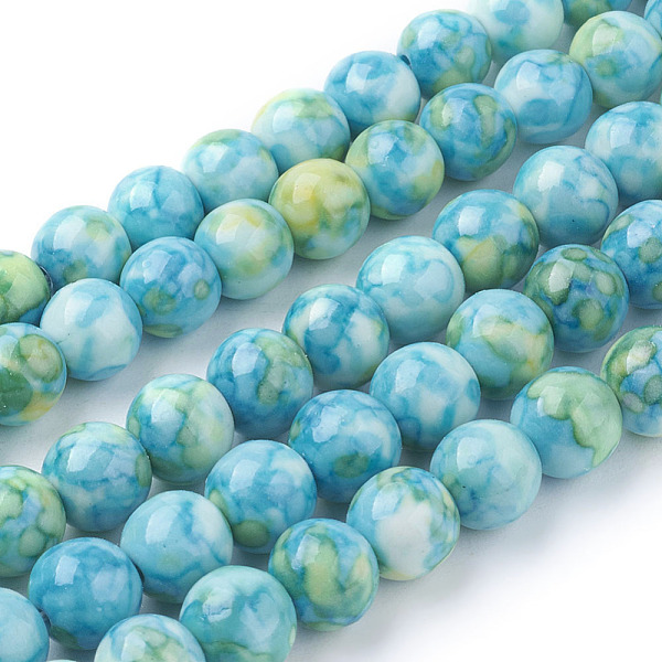 

PandaHall Synthetic Ocean White Jade Beads Strands, Round, Dyed, Turquoise, about 6mm in diameter, hole: 0.8mm, 66pcs/strand Ocean White..., Green