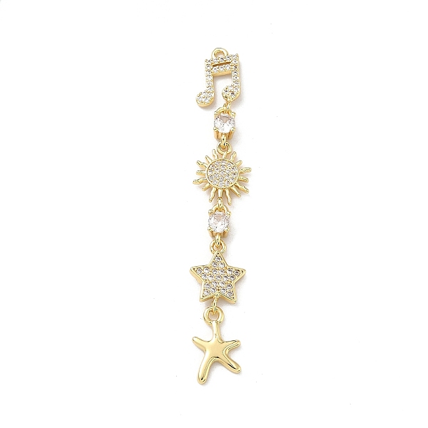 Colgantes grandes de latón micro pavé de circonita cúbica transparente