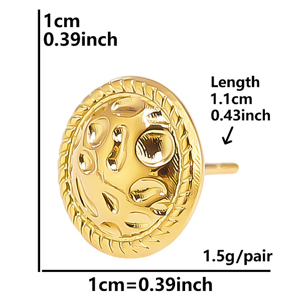 

PandaHall Flat Round Stainless Steel Stud Earrings for Women Stainless Steel Flat Round