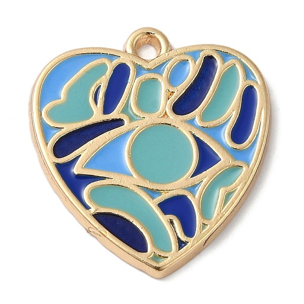 

PandaHall Zinc Alloy Enamel Pendants, Golden, Heart Charm, Medium Aquamarine, 27x25x2mm, Hole: 3mm Alloy+Enamel Heart