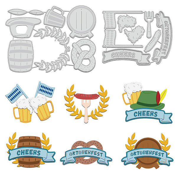 

PandaHall Beer Festival Carbon Steel Cutting Dies Stencils, for DIY Scrapbooking, Photo Album, Decorative Embossing Paper Card, Stainless...