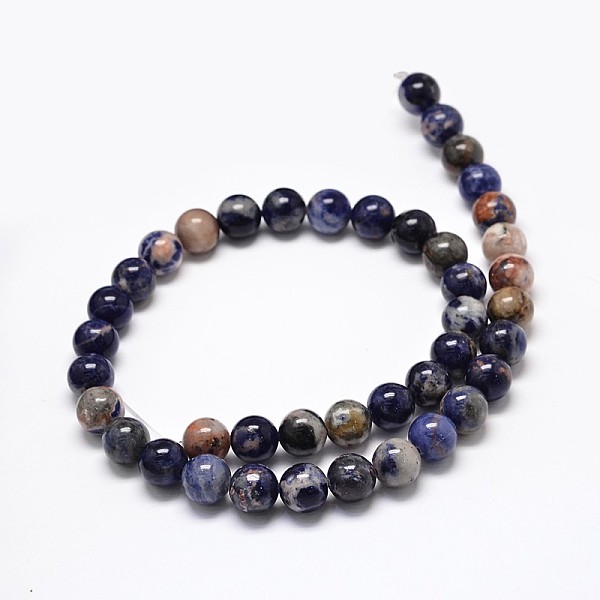 Chapelets De Perles Rondes En Sodalite Naturelle