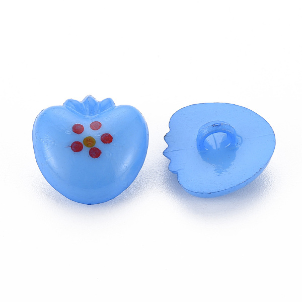 

PandaHall 1-Hole Plastic Buttons, Apple, Mixed Color, 16x16x9mm, Hole: 2.5mm Plastic Fruit Multicolor