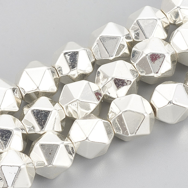 

PandaHall Electroplate Non-magnetic Synthetic Hematite Beads Strands, Star Cut Round Beads, Silver Plated, 7.5x8mm, Hole: 1mm, about...