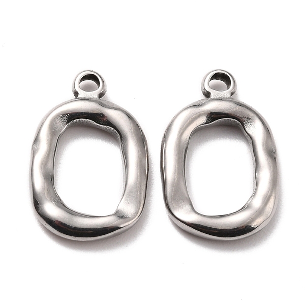 

PandaHall 304 Stainless Steel Pendants, Oval, Stainless Steel Color, 18.5x12x2.5mm, Hole: 1.6mm 304 Stainless Steel Oval