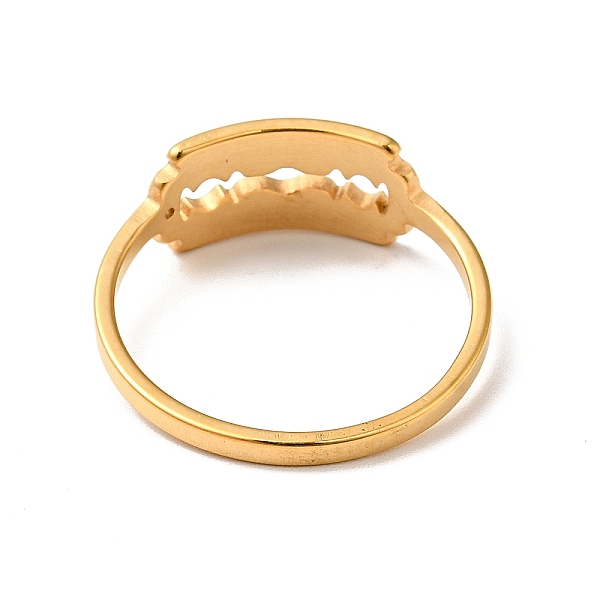 

PandaHall Ion Plating(IP) 201 Stainless Steel Blade Finger Ring for Women, Golden, US Size 6 1/2(16.9mm) 201 Stainless Steel
