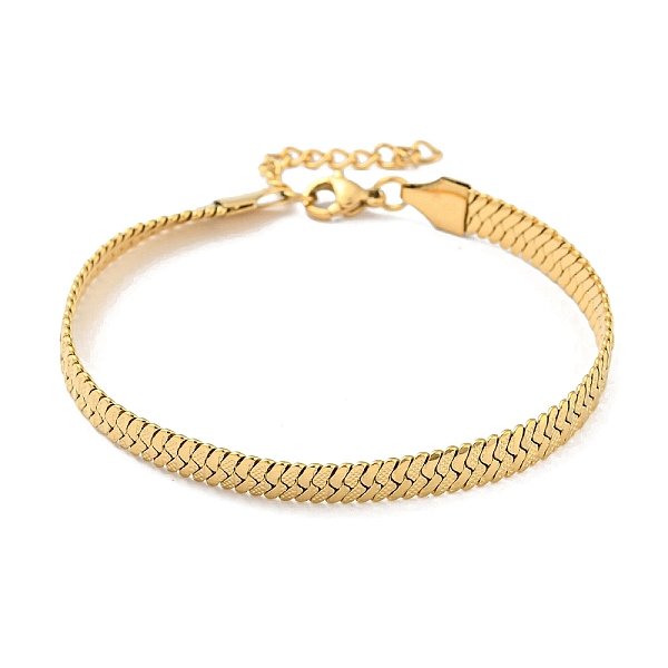 

PandaHall Ion Plating(IP) 304 Stainless Steel Herringbone Chain Bracelet, Golden, 8-5/8 inch(22cm) 304 Stainless Steel