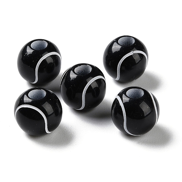 

PandaHall Spray Printed Opaque Acrylic European Beads, Large Hole Beads, Tennis, Black, 11x10mm, Hole: 4mm, about 1000pcs/500g Acrylic Round...