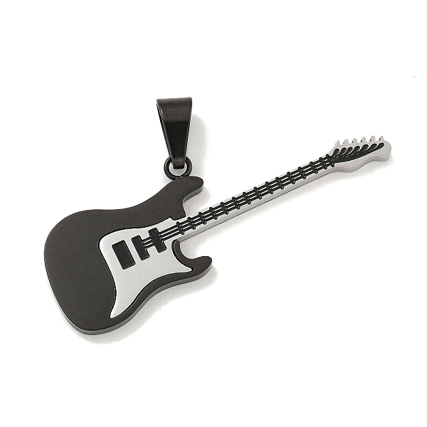 

PandaHall 304 Stainless Steel Big Pendants, with Enamel, Guitar Charm, Black, 51.5x17.5x2.5mm, Hole: 8.5x4.5mm Stainless Steel+Enamel Guitar...