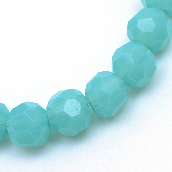 

PandaHall Opaque Solid Glass Bead Strands, Faceted Round, Medium Turquoise, 4~5mm, Hole: 0.5mm, about 93~98pcs/strand, 14.69 inch(37.3cm)..., Cyan