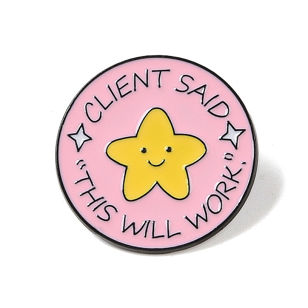 

PandaHall Flat Round with Word, Black Zinc Alloy Brooches, Enamel Pins, Star, 30x1.5mm Alloy+Enamel Star Pink