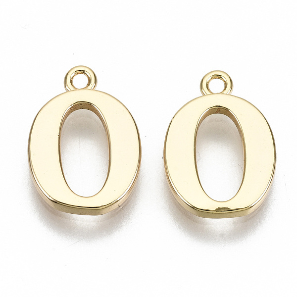 

PandaHall Brass Charms, Nickel Free, Letter, Real 18K Gold Plated, Letter.O, O: 13x9x1mm, Hole: 1.2mm Brass Letter O