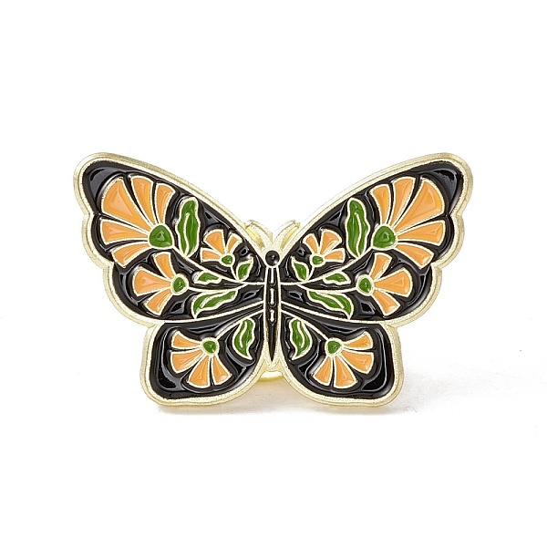 

PandaHall Butterfly Enamel Pin, Gold Plated Alloy Badge for Backpack Clothes, Sandy Brown, 19.5x31x1.5mm Alloy+Enamel