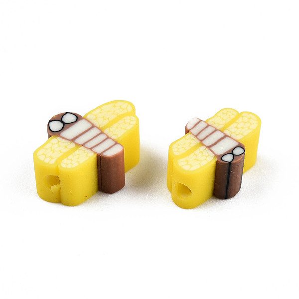 

PandaHall Handmade Polymer Clay Beads, Dragonfly, Yellow, 5~8.5x9~11.5x4.5~5mm, Hole: 1.2~1.6mm Polymer Clay Dragonfly Yellow