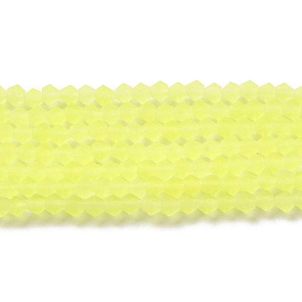

PandaHall Imitate Austrian Crystal Frosted Glass Beads Strands, Grade AA, Faceted Bicone, Yellow, 3.5x3mm, Hole: 0.7mm, about...
