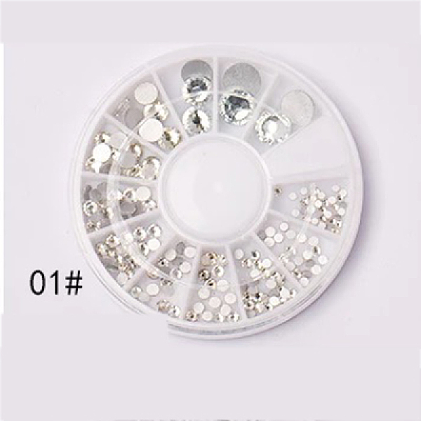 

PandaHall Rhinestone Nail Art Decoration Accessories, Crystal Rhinestone Flat Round Clear