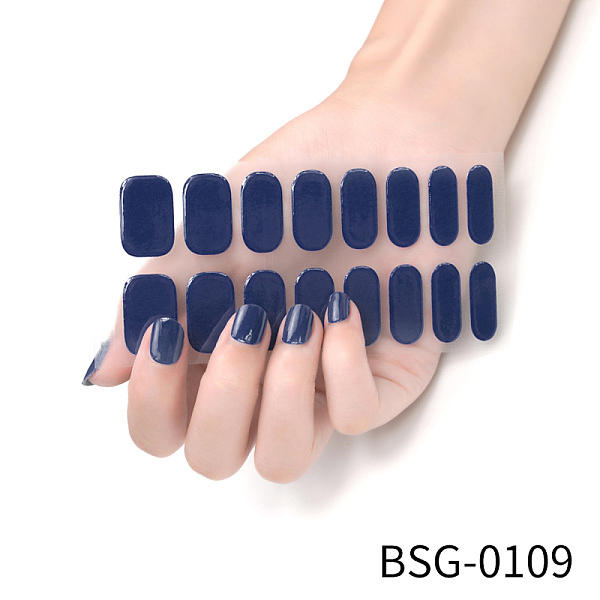 

PandaHall Nail Art Full Cover Nail Stickers, Glitter Powder Stickers, Self-Adhesive, for Nail Tips Decorations, Prussian Blue, 13.6x8x0.9cm...