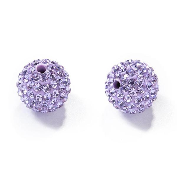 

PandaHall Polymer Clay Rhinestone Beads, Pave Disco Ball Beads, Grade A, Round, Half Drilled, Violet, 10mm, Hole: 1mm Polymer Clay+Glass..., Purple