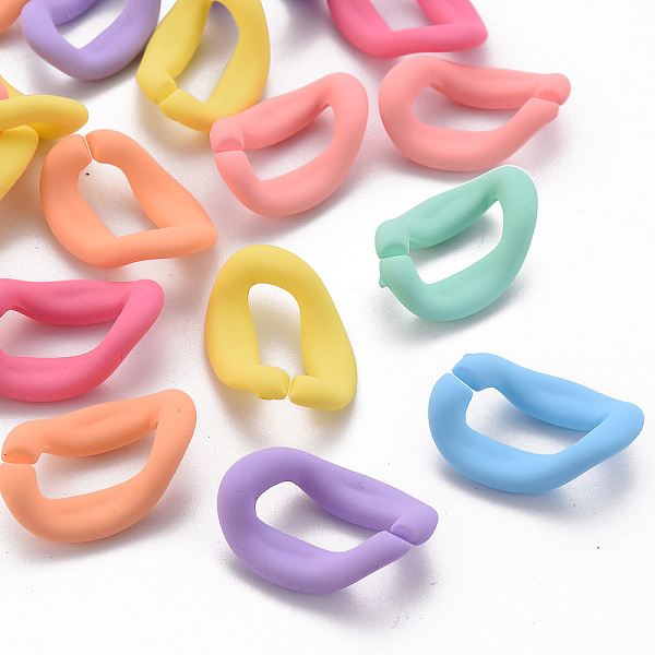 

PandaHall Rubberized Style Acrylic Linking Rings, Quick Link Connectors, For Curb Chains Making, Twist, Mixed Color, 27.5x19x4mm, Inner..., Multicolor