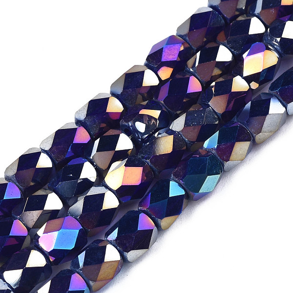 

PandaHall Electroplate Glass Beads Strands, AB Color Plated, Faceted, Column, Midnight Blue, 5.5x5mm, Hole: 1.2mm, about 99pcs/strand, 21.85...