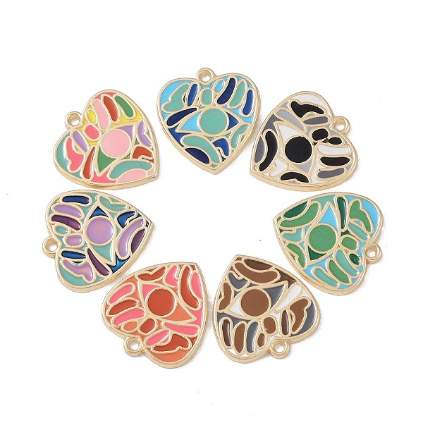 

PandaHall Rack Plating Alloy Enamel Pendants, Cadmium Free & Nickel Free & Lead Free, Heart Charm, Mixed Color, 27x25x2mm, Hole: 2mm..., Multicolor