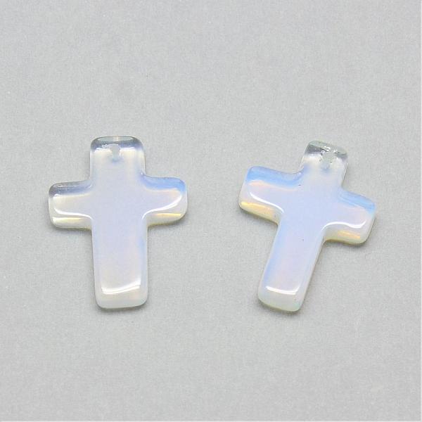 

PandaHall Opalite Pendants, Cross, 18x13x3~4mm, Hole: 1mm Opalite Cross