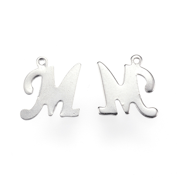 

PandaHall 304 Stainless Steel Letter Charms, Letter.M, Stainless Steel Color, 14x13x0.8mm, Hole: 1mm 304 Stainless Steel Letter