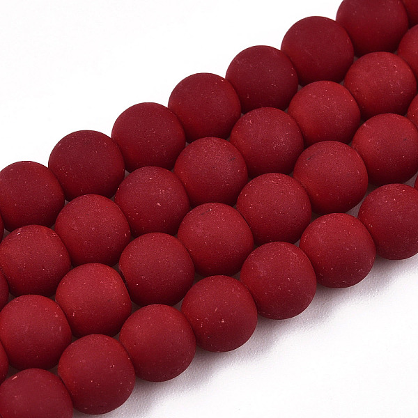 

PandaHall Opaque Glass Beads Strands, Frosted, Round, Dark Red, 6~6.5mm, Hole: 1.4mm, about 67~70pcs/strand, 14.76 inch~15.16 inch...