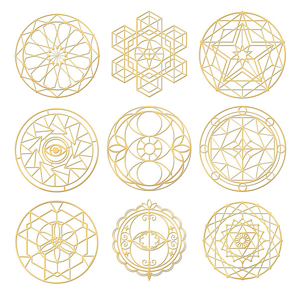 

PandaHall OLYCRAFT 9Pcs 1.6x1.6 inch Metal Stickers Religion Theme Decorate Sticker Self Adhesive Golden Stickers Gold Chalice Well Sticker...